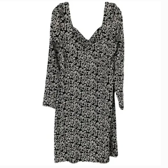 Boden NWT Tencel Swirl Sprig Sweetheart  Neckline Jersey Dress Size US8R UK12R - Picture 2 of 10